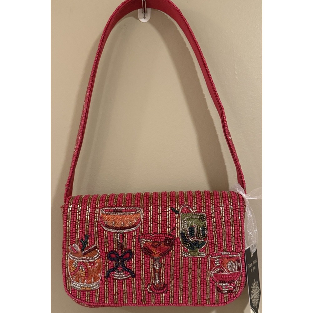 New Release From India to You Pink Cocktail Drinks Beaded Bag Viral TikTok